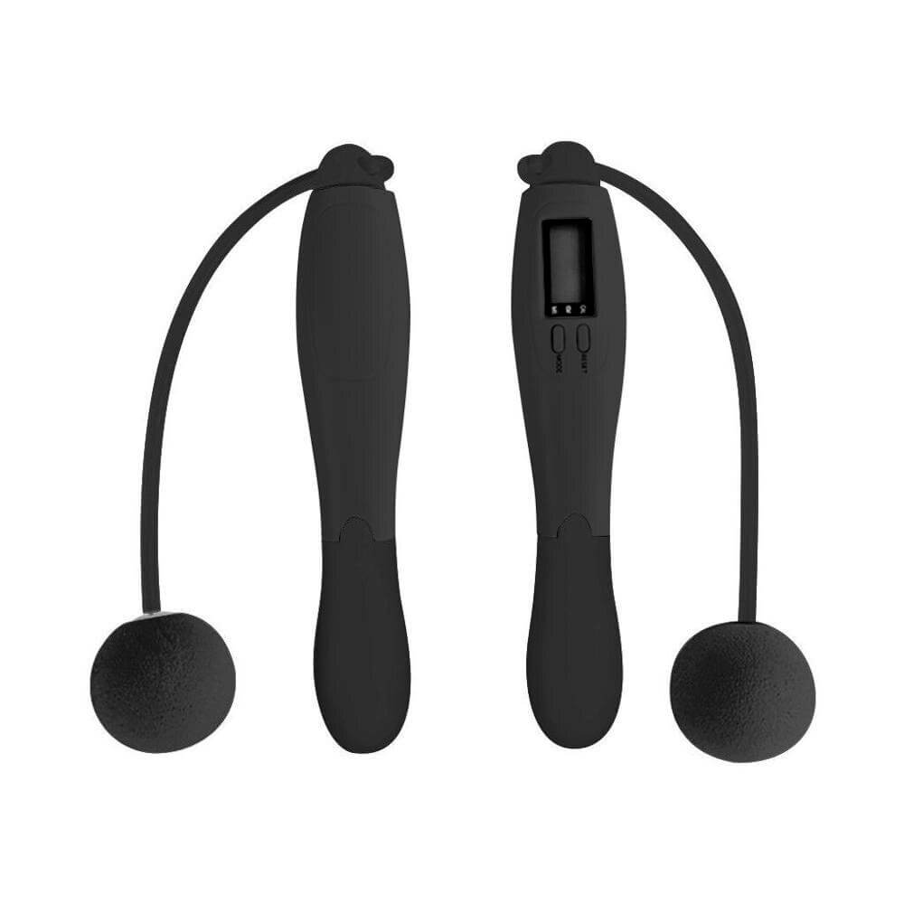 Smart electronic cordless jump rope with built-in timer, calorie counter, and jump counter for versatile fitness.